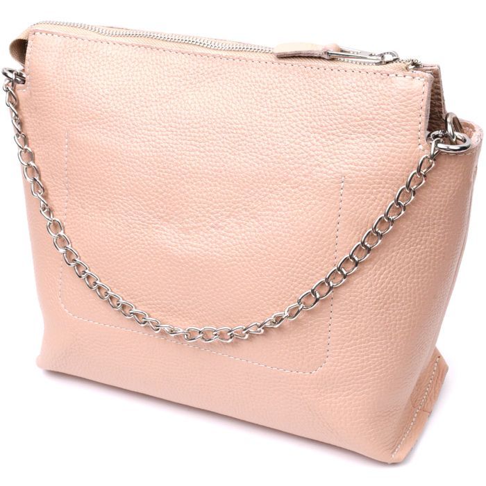 Сумка Grande Pelle Из натуральной кожи Бежевая (11696) изображение 2