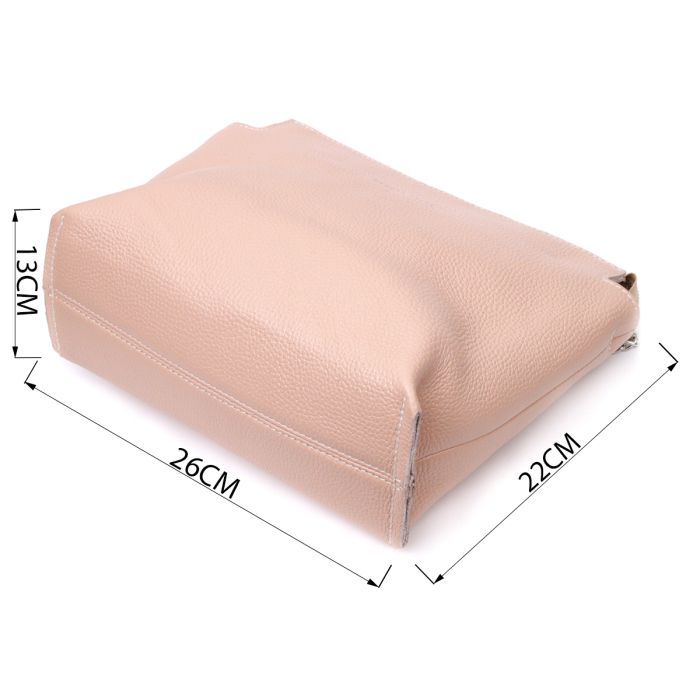 Сумка Grande Pelle Из натуральной кожи Бежевая (11696) изображение 3