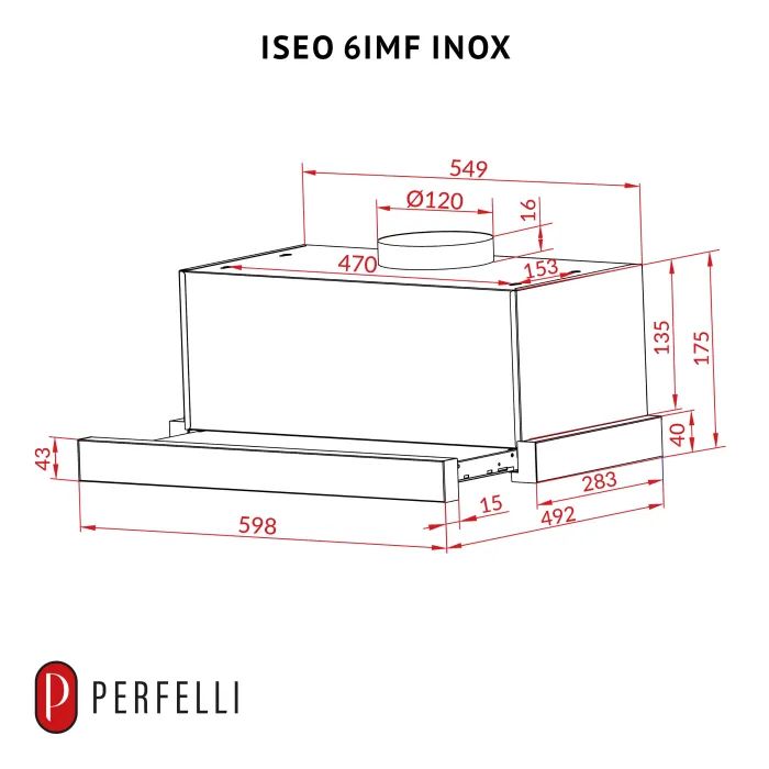 Вытяжка кухонная Perfelli ISEO 6IMF INOX изображение 12