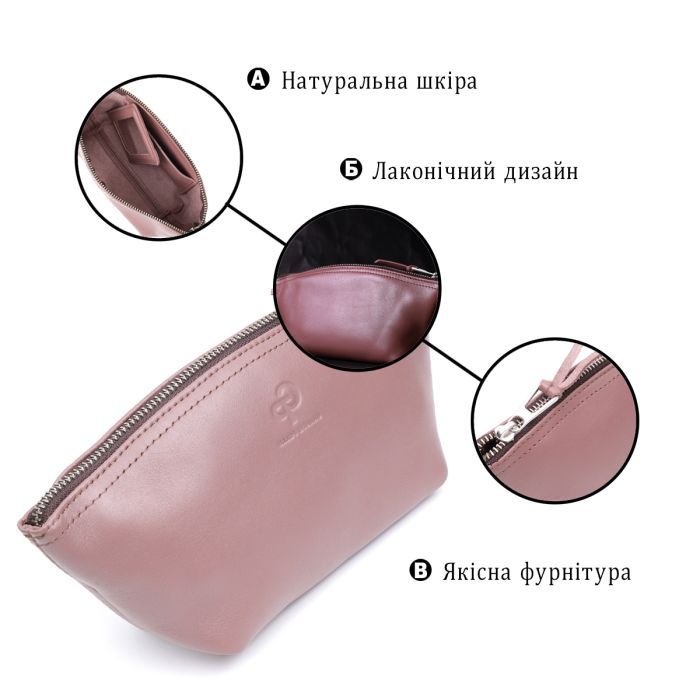 Косметичка Grande Pelle Шкіряна Чорна (11570) зображення 4