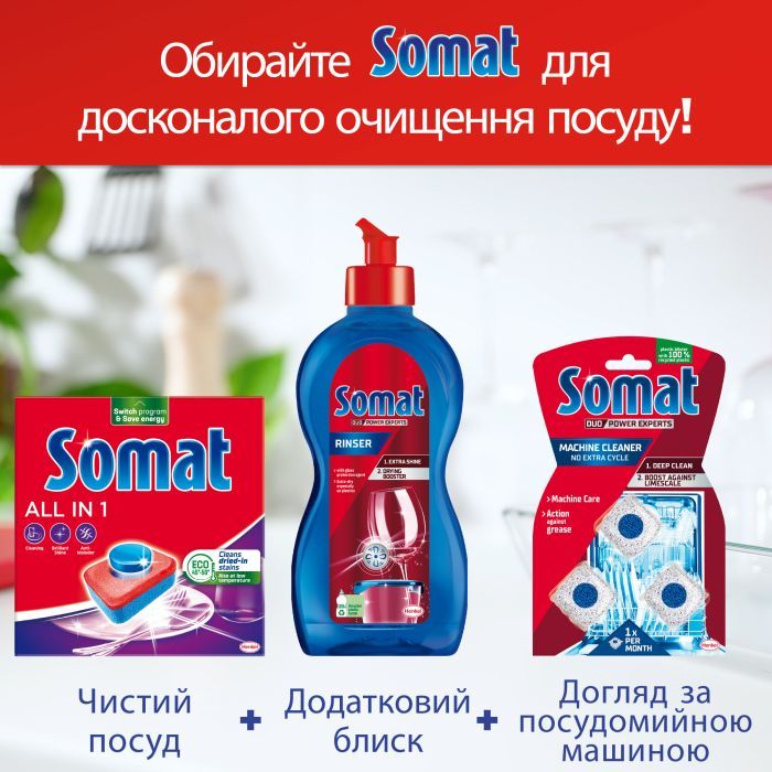 Таблетки для посудомоечных машин Somat All in 1 Extra 24 шт. (9000101809466) изображение 6