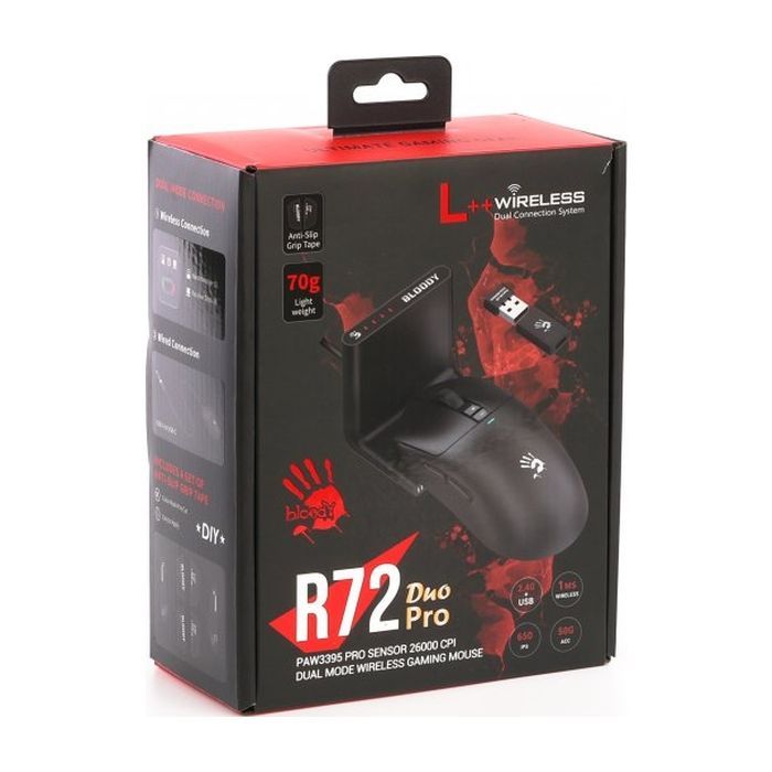Мышка A4Tech Bloody R72 Pro Duo Wireless/USB Black (4711421000840) изображение 12