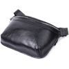 Сумка Grande Pelle Кожаная бананка унисекс Черная (22813) изображение 5