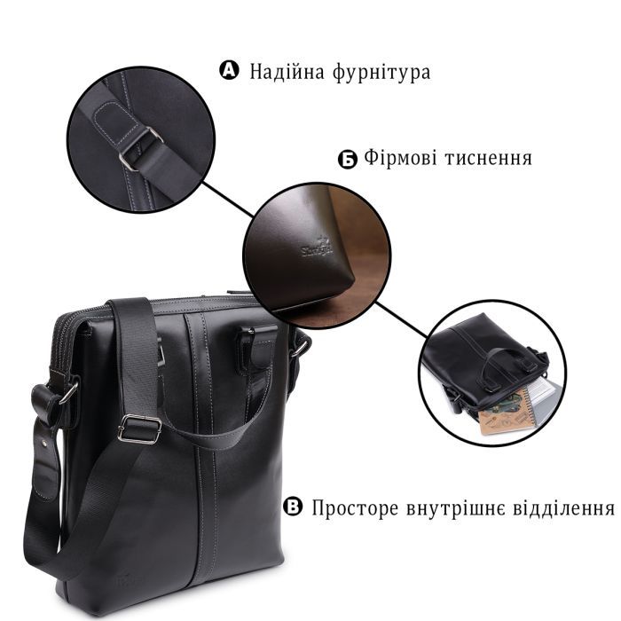 Сумка Shvigel Кожаная Черная (11287) изображение 4