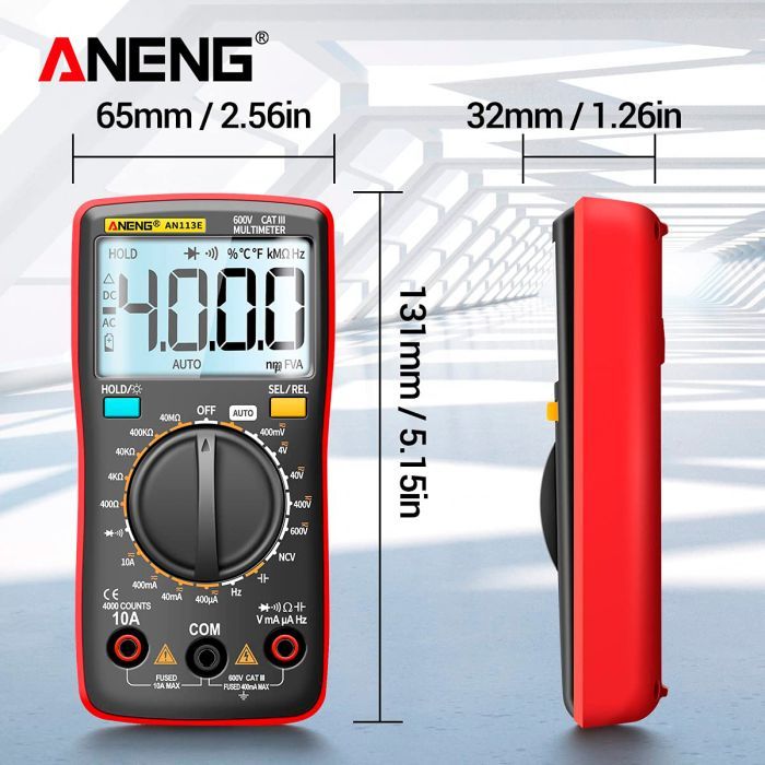Цифровой мультиметр ANENG AN113E, V, A, R, C, F (AN113E) изображение 4