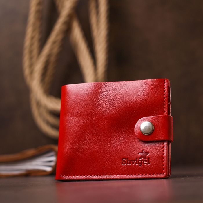 Портмоне Shvigel Шкіряне Червоне (16440) зображення 8