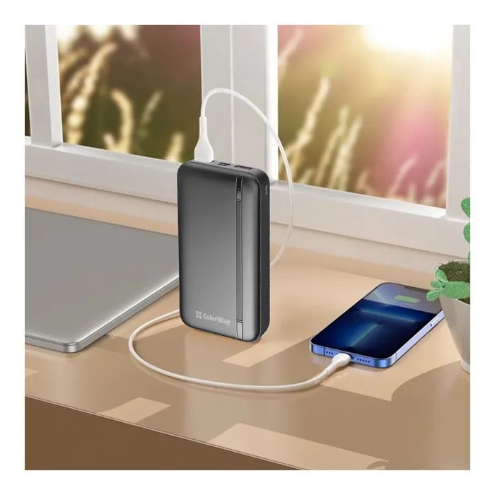 Батарея універсальна ColorWay 20 000 mAh Portable Charger (USB/QC3.0 + USB-C/PD/22.5W) Black (CW-PB200LPB4BK-PD) зображення 7