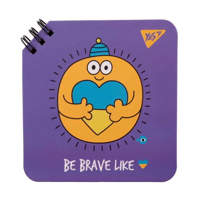 Блокнот Yes 110x110 мм 80 листов на спирали Stand with Ukraine клетка (151817)