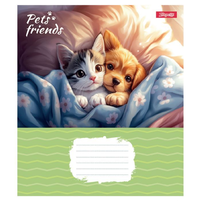 Зошит 1 вересня Pets Frinds А5 12 аркушів коса лінія (768068) зображення 3