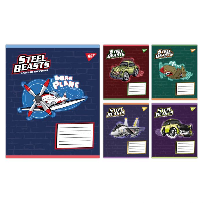 Тетрадь Yes Steel Beasts А5 12 листов линия (767710)