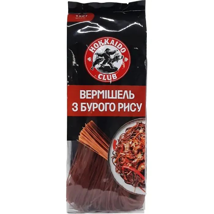 Макарони Hokkaido Club Вермішель з бурого рису 150 г (4820172442912)