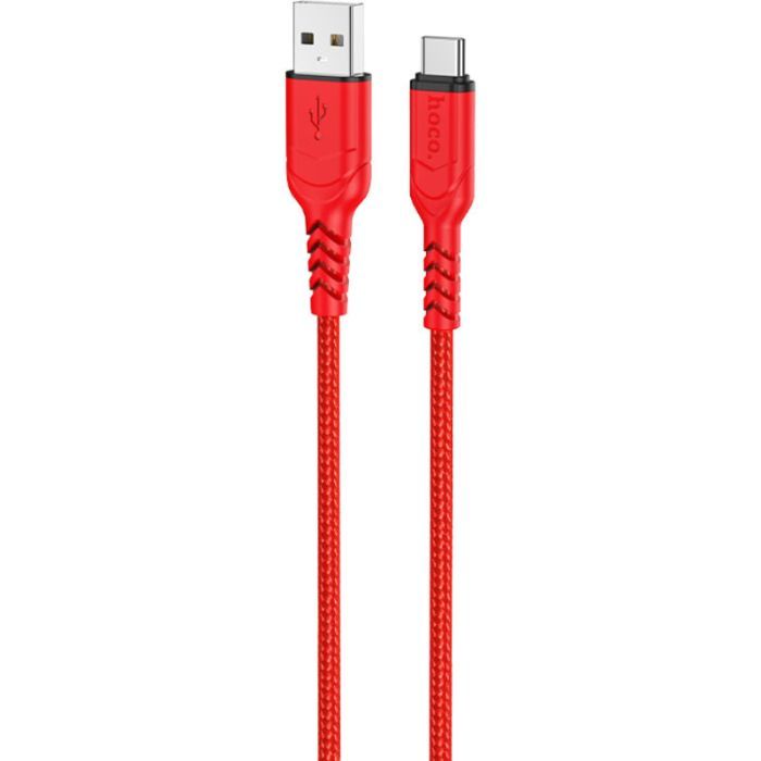 Дата кабель USB 2.0 AM to USB-C 1.0m 3A nylon X59 red HOCO (6931474744937)