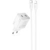 Зарядний пристрій HOCO N42 Elogiado 2xUSB-C PD45W + cable USB-C to Lightning White (6942007617116) зображення 2