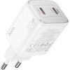 Зарядний пристрій HOCO N42 Elogiado 2xUSB-C PD45W + cable USB-C to Lightning White (6942007617116) зображення 3