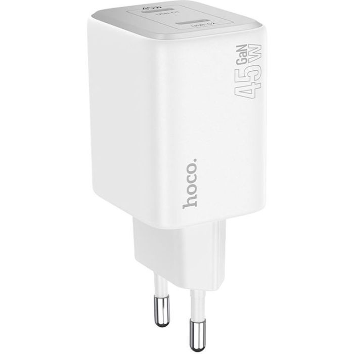 Зарядний пристрій HOCO N42 Elogiado 2xUSB-C PD45W + cable USB-C to Lightning White (6942007617116) зображення 4