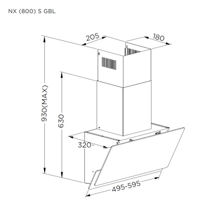 Вытяжка кухонная Pyramida NX 50 (800) S GBL изображение 6