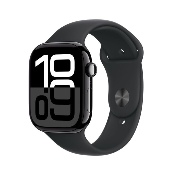 Смарт-часы Apple Watch Series 10 GPS + Cellular 42mm Jet Black Aluminium Case with Black Sport Band - M/L (MWX73QH/A)