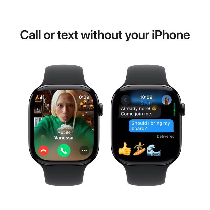 Смарт-часы Apple Watch Series 10 GPS + Cellular 42mm Jet Black Aluminium Case with Black Sport Band - M/L (MWX73QH/A) изображение 7