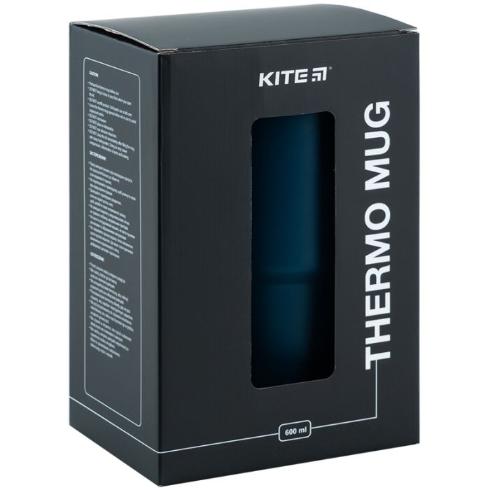 Термокружка Kite з ручкою 600 мл чорна (K24-1207-1) изображение 8