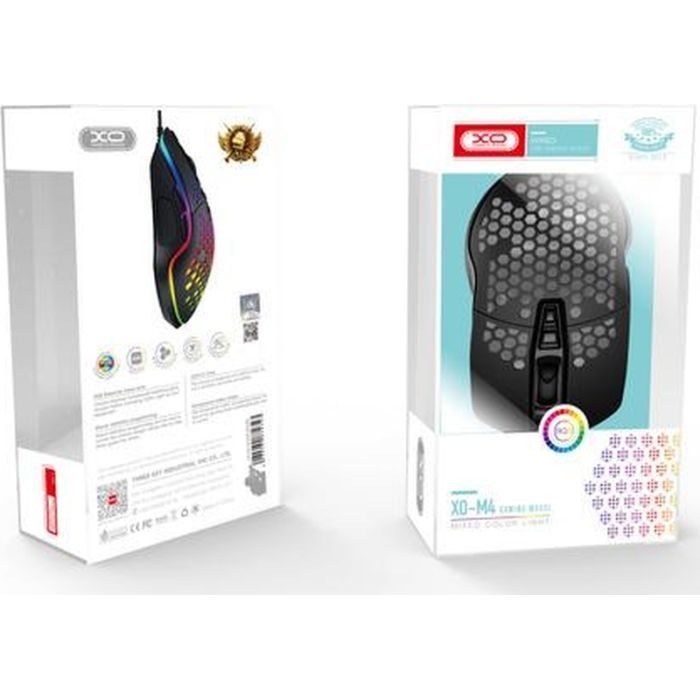 Мышка XO M4 4000 DPI RGB USB Black (XO-M4-BK) изображение 5