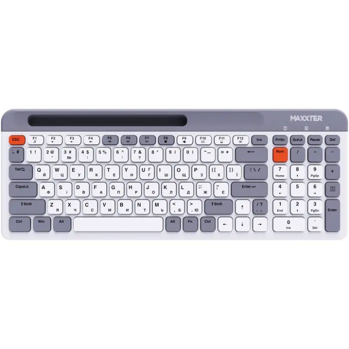 Клавиатура Maxxter KBW-02G-UA Wireless Grey (KBW-02G-UA)