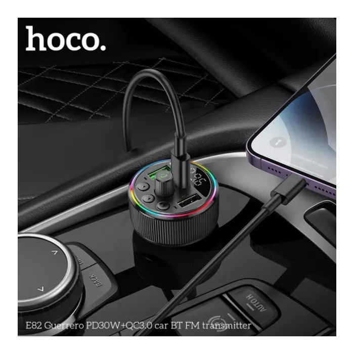 FM модулятор HOCO E82, Black, Box изображение 7
