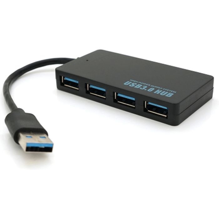 Концентратор Voltronic USB 3.0 to 4xUSB 0.14m flat black (YT-3HF4/2TB)