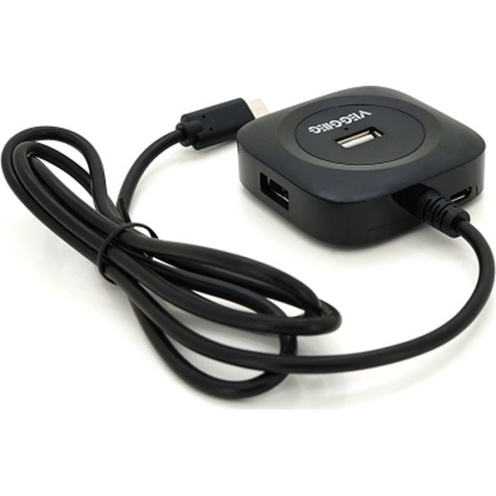 Концентратор VEGGIEG USB-C 4xUSB 2.0 0.2m black (YT-TC-V-C240) зображення 2