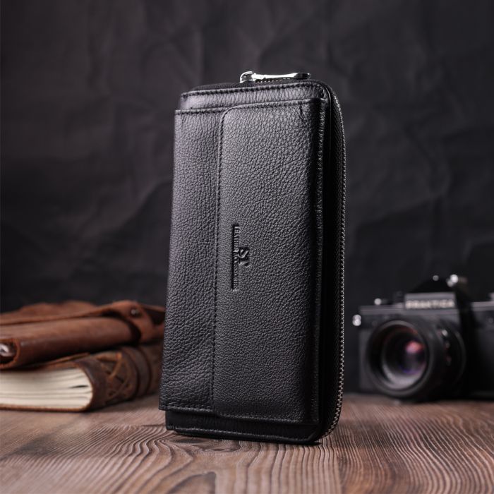 Гаманець ST Leather З натуральної шкіри Чорний (22529) зображення 8