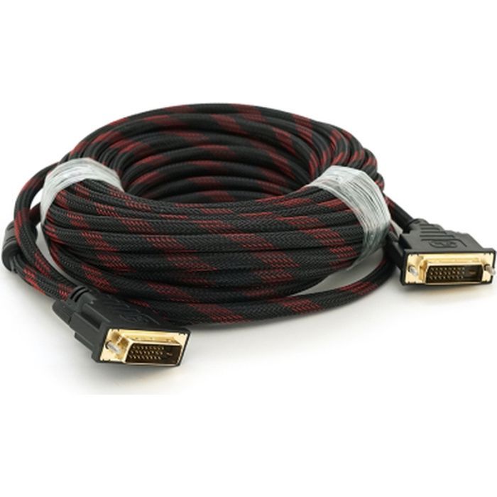 Кабель мультимедийный DVI M to DVI M 5.0m 24+1pin black/red Merlion (YT-DVI(M)/(M)NY/RD-5.0m) изображение 2