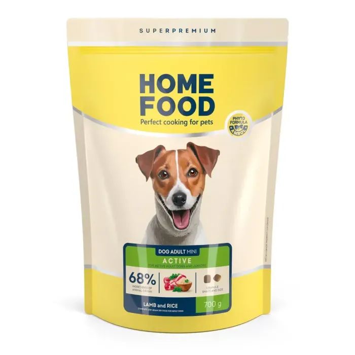 Сухий корм для собак Home Food ADULT MINI Low-grain For active adult and junior з ягням та рисом 1.6 кг (4820235020422)