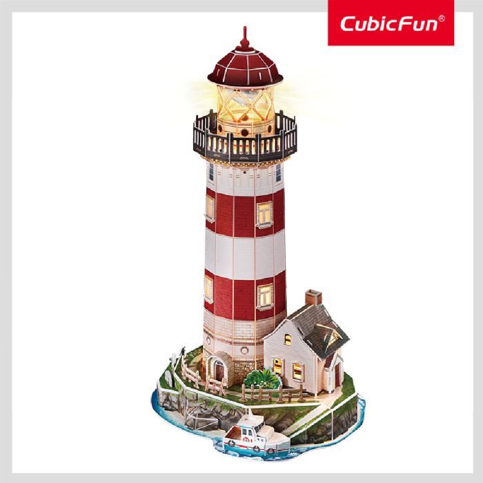 Пазл Cubic Fun трехмерный Night edition Маяк с LED-подсветкой (L540h)