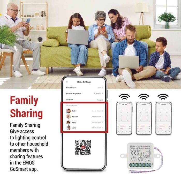 Модуль управления умным домом EMOS H5110 Smart Motor Control ZigBee 3.0 Dual-Channel (H5110) изображение 11