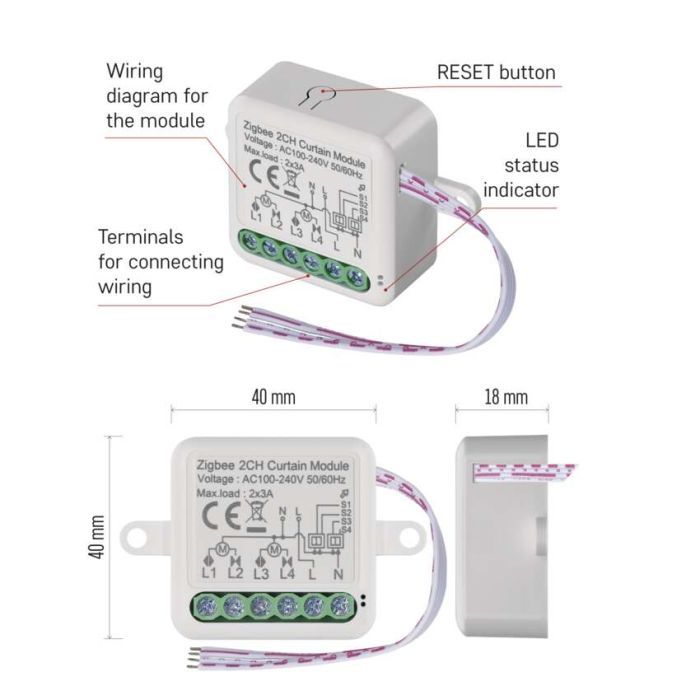 Модуль управления умным домом EMOS H5110 Smart Motor Control ZigBee 3.0 Dual-Channel (H5110) изображение 7