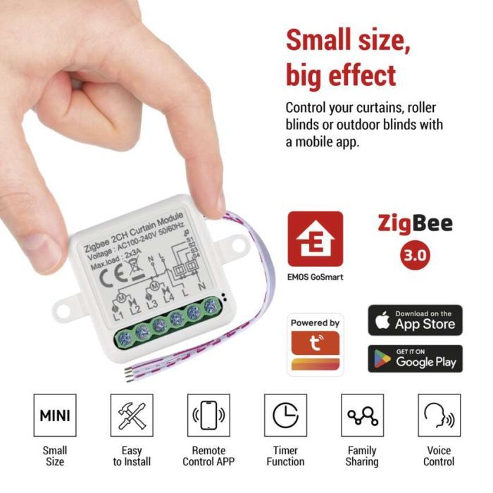 Модуль управления умным домом EMOS H5110 Smart Motor Control ZigBee 3.0 Dual-Channel (H5110) изображение 9