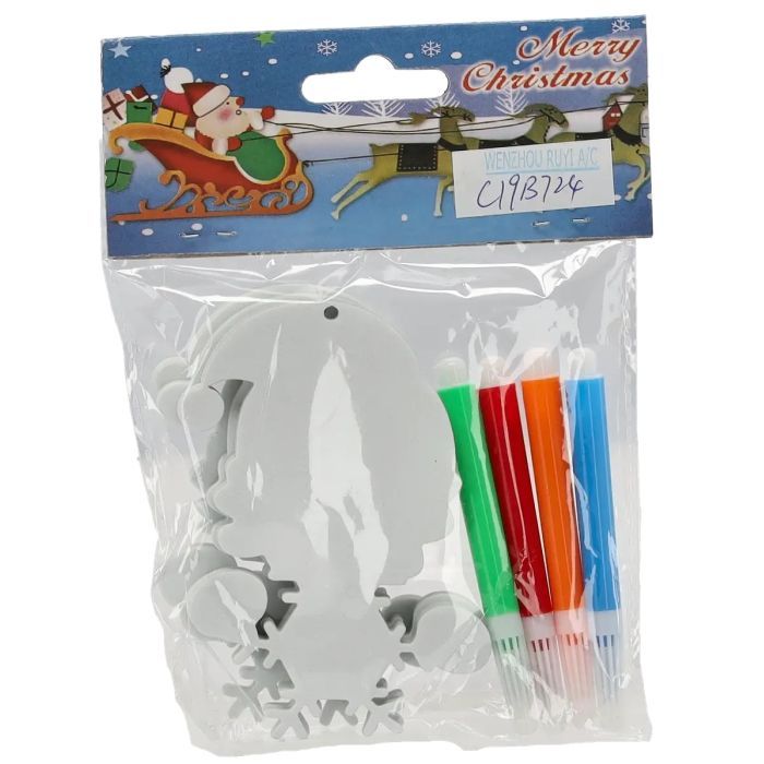 Елочная игрушка Chomik Комплект прикрас для розфарбовування 3 шт 10см та флома (5900779878952_1)