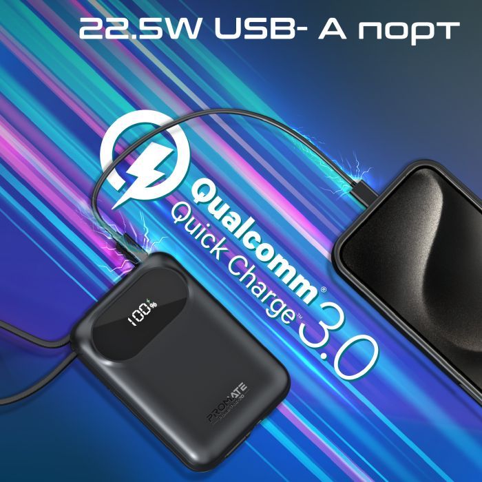 Батарея универсальная Promate 20000mAh PD/35W (powerpod-20.black) изображение 6