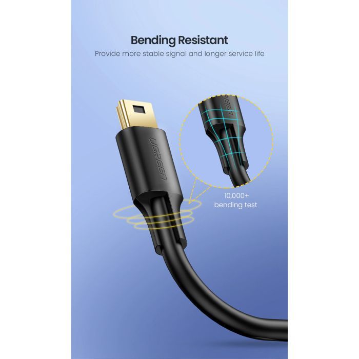 Дата кабель USB 2.0 AM to Mini 5P 0.5m black Ugreen (10354) изображение 12