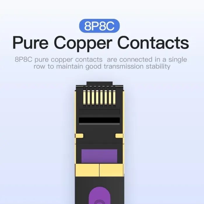 Патч-корд 5м, FTP cat 7 RJ-45 black Vention (ICABJ) изображение 3