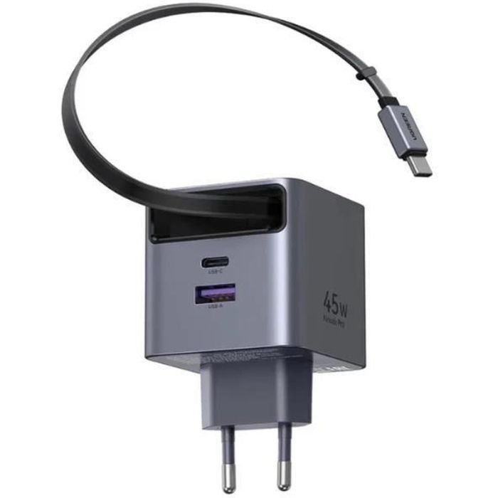Зарядное устройство Ugreen USB-C PD45W GaN + cable USB-C to USB-C retractable (65822) изображение 3
