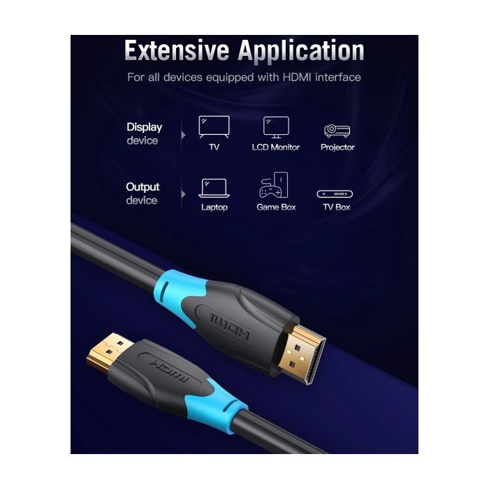 Кабель мультимедийный HDMI M to HDMI M 10.0m V1.4 4K 60Hz black VENTION (AACBL) изображение 6