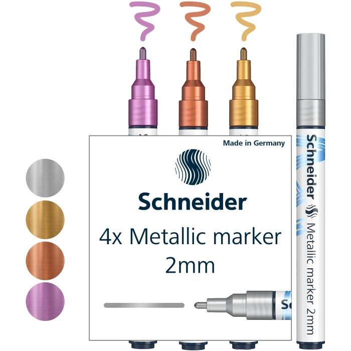 Набор маркеров Schneider металлик Paint-It 2,0 мм 4 шт (ML01111501) изображение 4