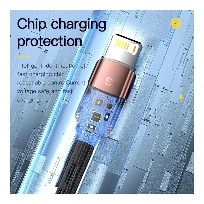 Дата кабель USB 2.0 AM to Lightning 1.0m 2.4A black Essager (EXCL-XC01) изображение 5