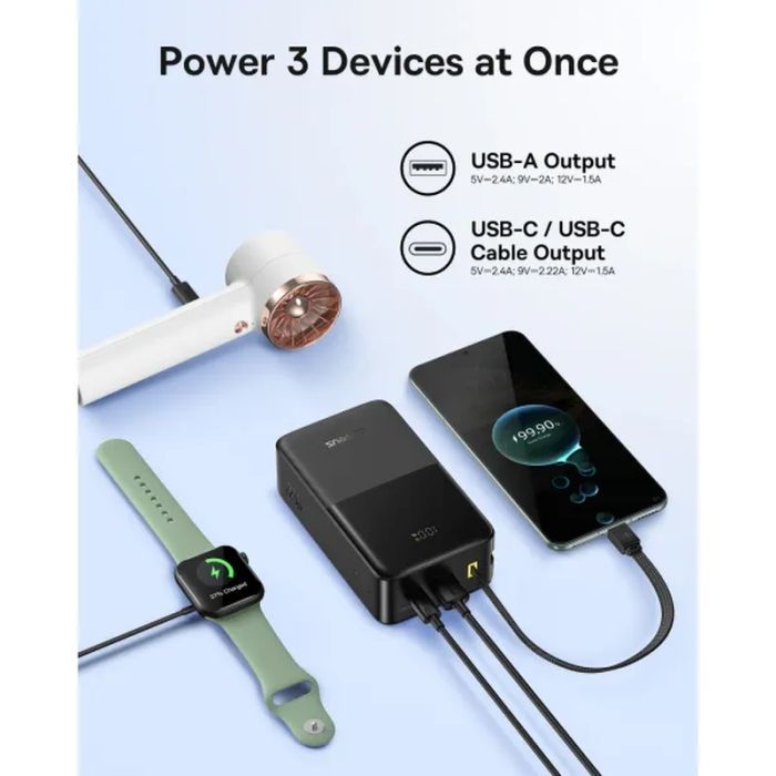 Батарея универсальная Baseus EnerFill FC51 Bipow2 Pro 30000mAh 22,5W build cab.USB-C black (E0028100) изображение 6