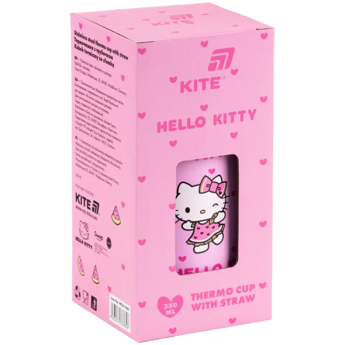Поильник-непроливайка Kite Hello Kitty термочашка з трубочкою, 350 мл (HK25-1263) изображение 3
