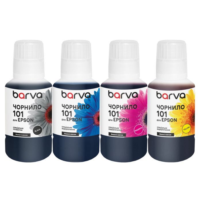 Чернила Barva Epson 101 4x140 мл, pigm BK/C/M/Y OneKey special (E101-140-MP)