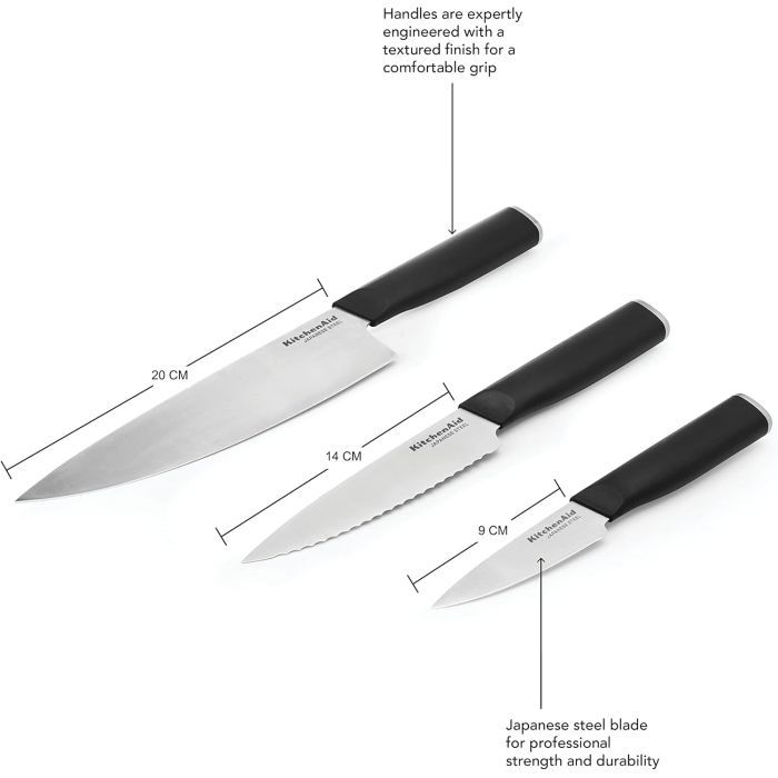 Набор ножей KitchenAid Classic з захисними чохлами, 3 предмети (KEG3PTHEOHOBA) изображение 3
