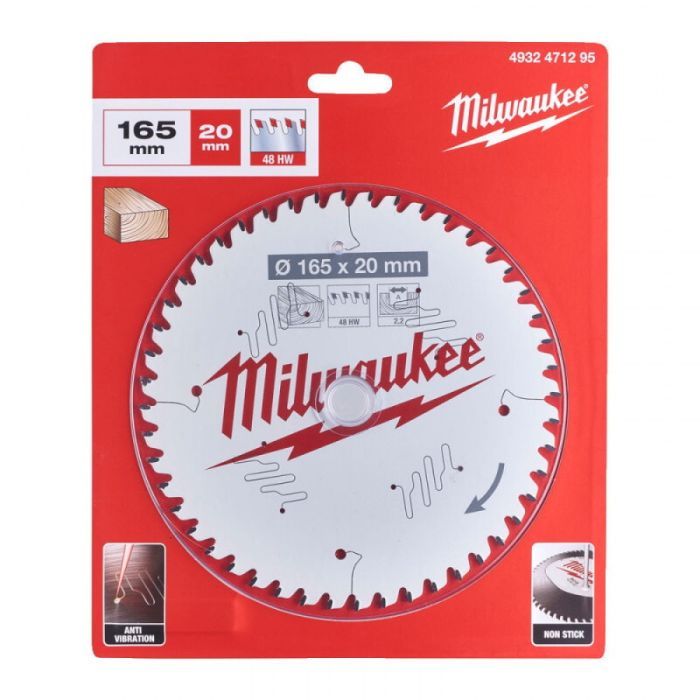 Диск пильний Milwaukee PFTE,.165х20х2,2мм, 48 зуб. (4932471295) зображення 2