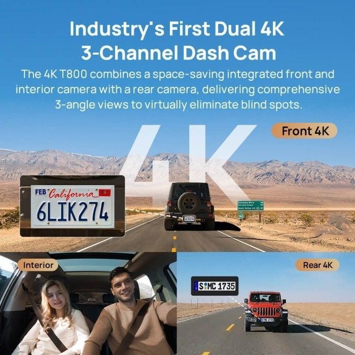 Видеорегистратор Xiaomi 70mai Dash Cam 4K T800-2 2562Gb Premium Set (1182547) изображение 3