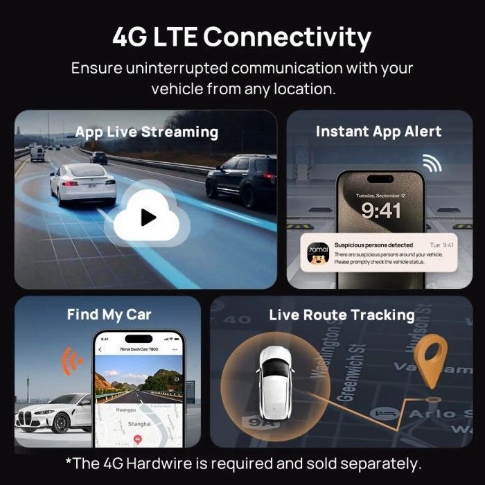 Відеореєстратор Xiaomi 70mai Dash Cam 4K T800-2 2562Gb Premium Set (1182547) зображення 9